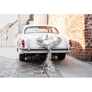 Set décoration voiture - Cœurs argent