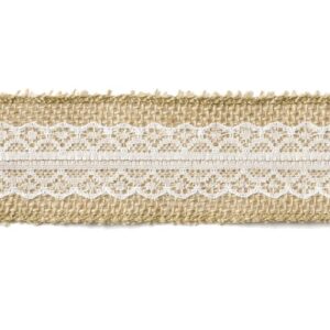 Ruban de jute avec dentelle 5m de long sur 5cm de large