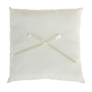 Coussin alliances avec nœud ruban 18x18cm