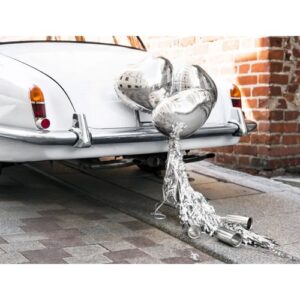 Set décoration voiture - Cœurs argent