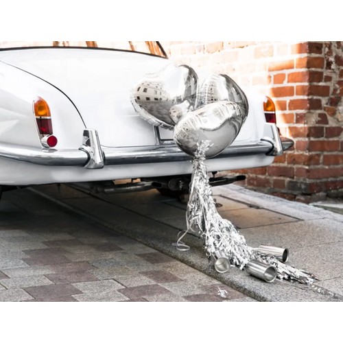 Set décoration voiture - Cœurs argent