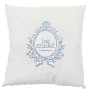 Coussin pour Alliances “Just Married” 18x18cm