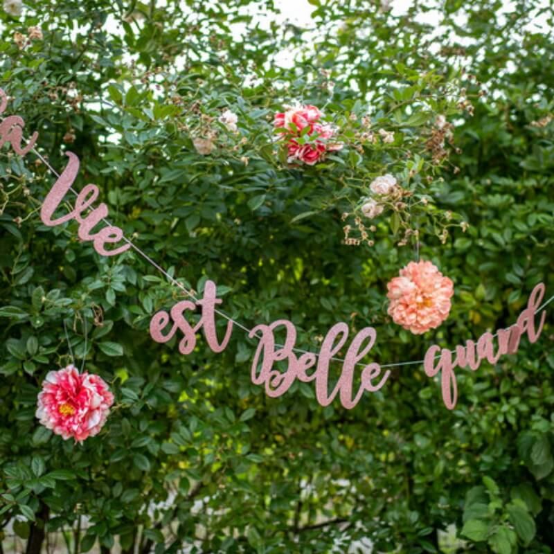 Guirlande mariage la vie est belle quand on s'aime 1,95m