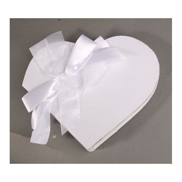 Livre d’Or Cœur Blanc avec Nœud 28x24cm