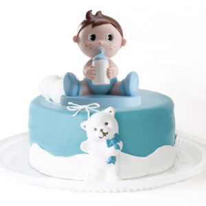 Figurine de Gâteau de Baptême Enfant avec Biberon 10-11 cm