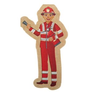 Serviettes pompier kraft rouge et or 32.5x17.5cm 3plis par 16