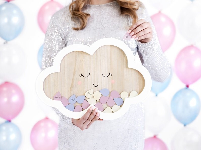 Livre d’Or en Bois en Forme de Nuage 30,5x43cm