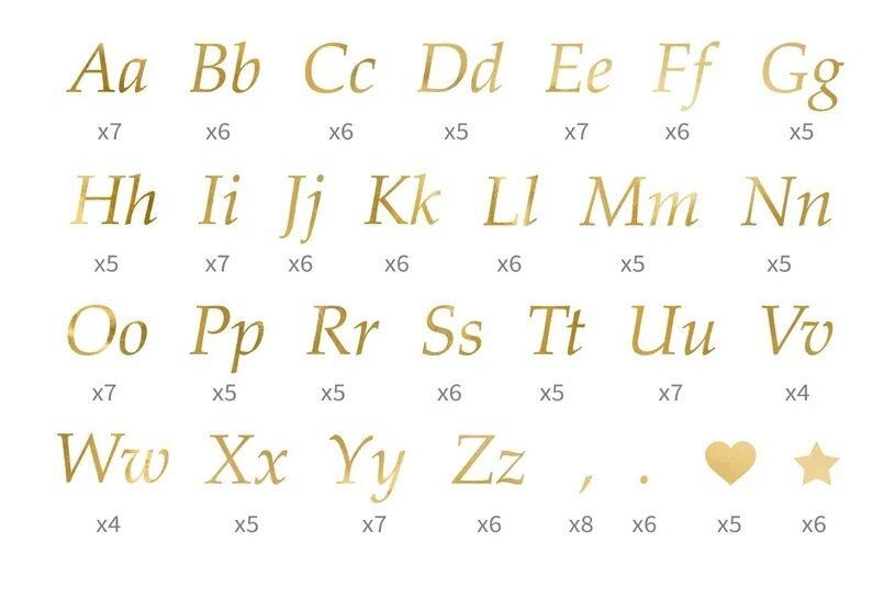 Lettres autocollantes or