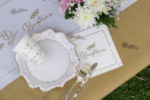 Serviettes Baptême 3 Plis 33x33 cm en paquet de 20