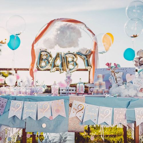 Guirlande gender reveal " Fille ou garçon?" 3,40m