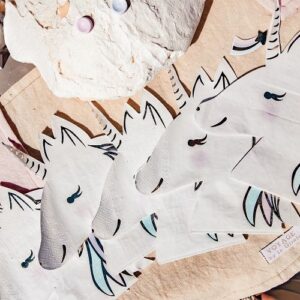 Serviettes Licorne Papier Pastel et Or par 16