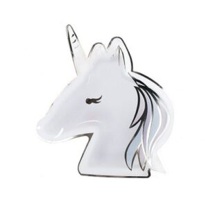 Assiettes Licorne Carton Pastel et Or par 8