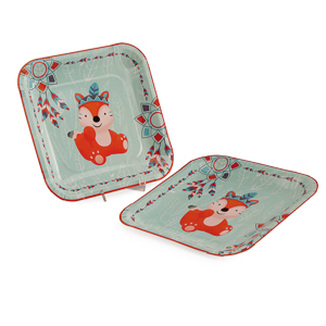 Assiettes Renard Charly 23x23cm par 8