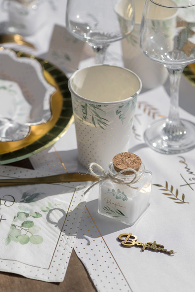 Bougie Végétale Baptême 4x4x6 cm avec Cordon