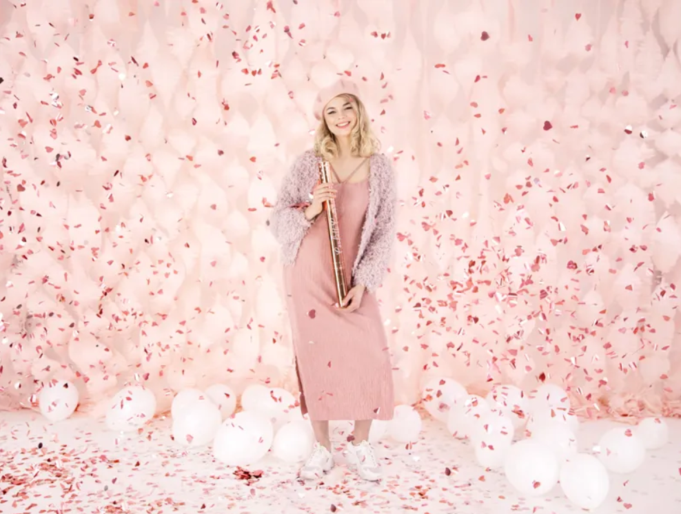 Canon à confettis cœurs rose gold de 60 cm