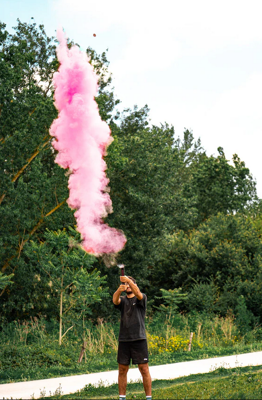 Canon a poudre bleu & rose 30cm