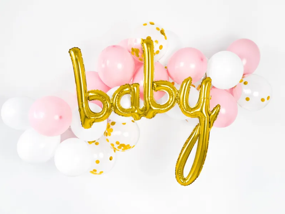 Ballon en Mylar “Baby” doré 73,5x75,5cm