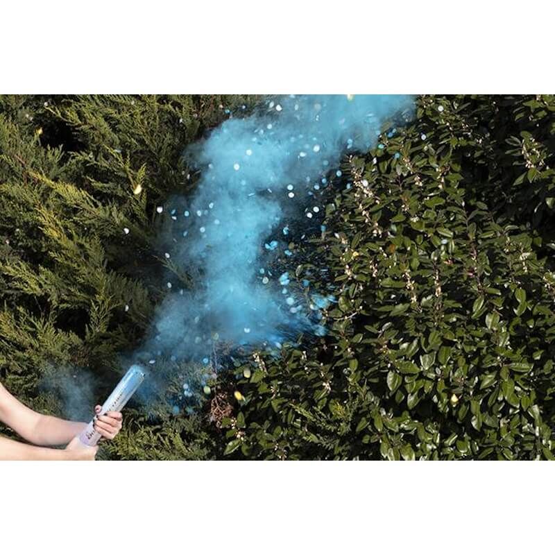 Canon à confetti & poudre bleu 30cm
