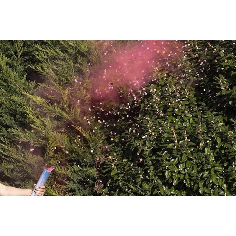 Canon à confetti & poudre rose 30cm