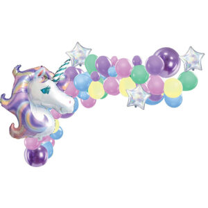 Kit Arche 50 Ballons Licorne avec Accessoires