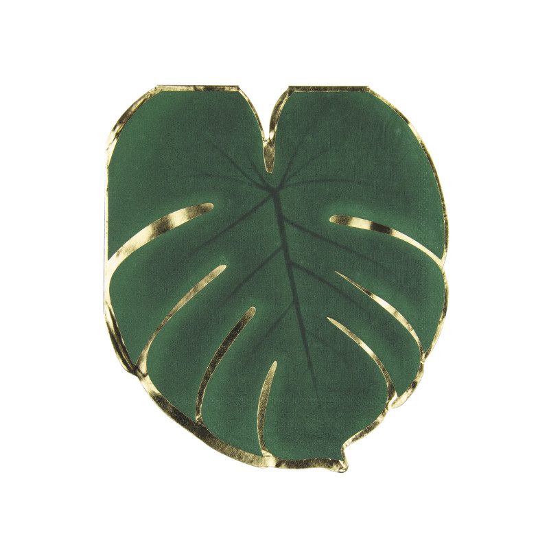 Serviettes Feuille Tropicale 30x33cm par 16