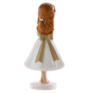 Figurine gâteau communion fille pieds nus 13 cm