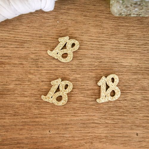 Décorations en Bois avec Paillettes Or de 18 à 60 par 24