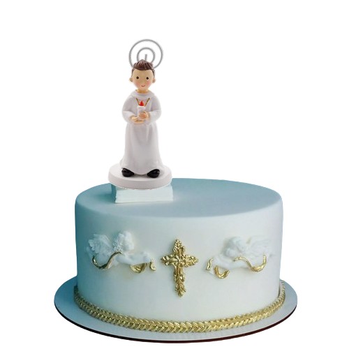 Figurine gâteau communiant Tom porte carte 9cm