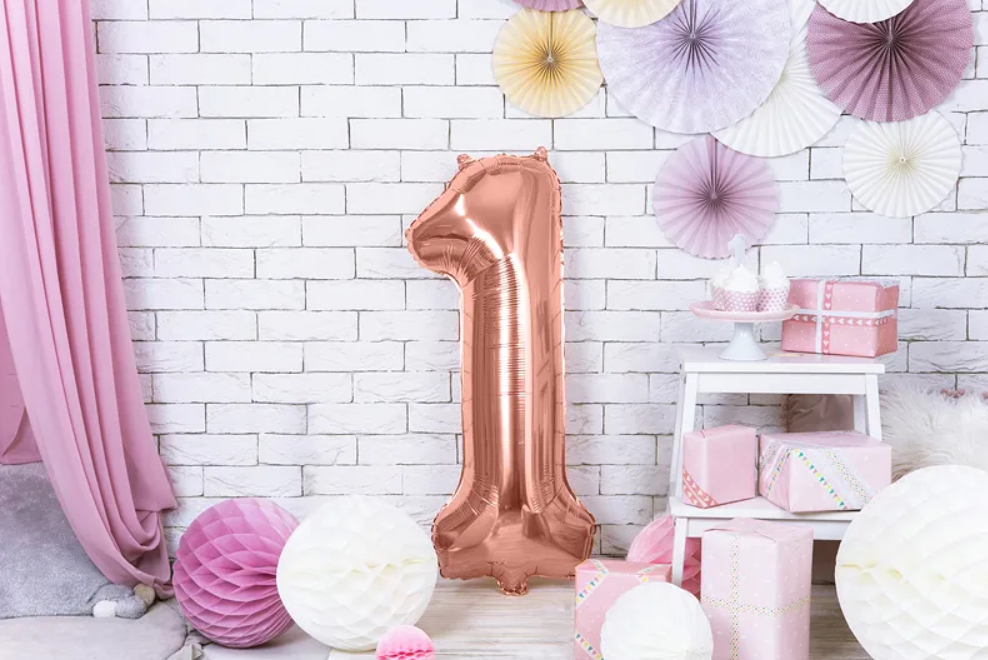 Ballon Mylar Chiffre “de 0 à 9” 86 cm rose gold