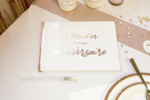 Le livre d'or de mon anniversaire 21,5cm x 15cm or et rose gold