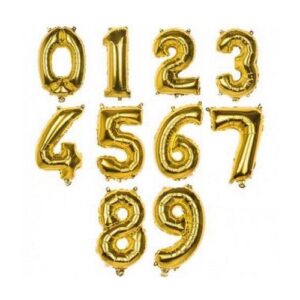 Ballon Mylar Chiffre âde 0 Ă 9â 86 cm or