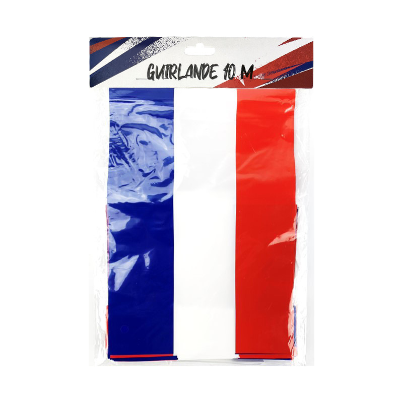 Guirlande PE 20 Drapeaux 20 x 30cm FRANCE 10m