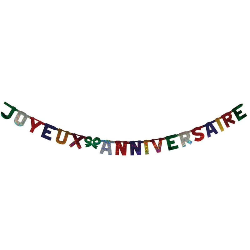 Guirlande Lettre “Joyeux Anniversaire” Géante Holographique 3,50m