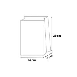 Sacs Kraft Blanchis 14 x 7 x 28 cm en Carton de 1000