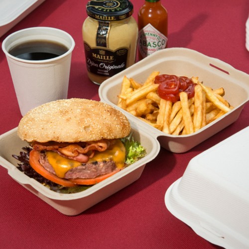 Boites bagasse hamburger "BIONIC" (x50)
