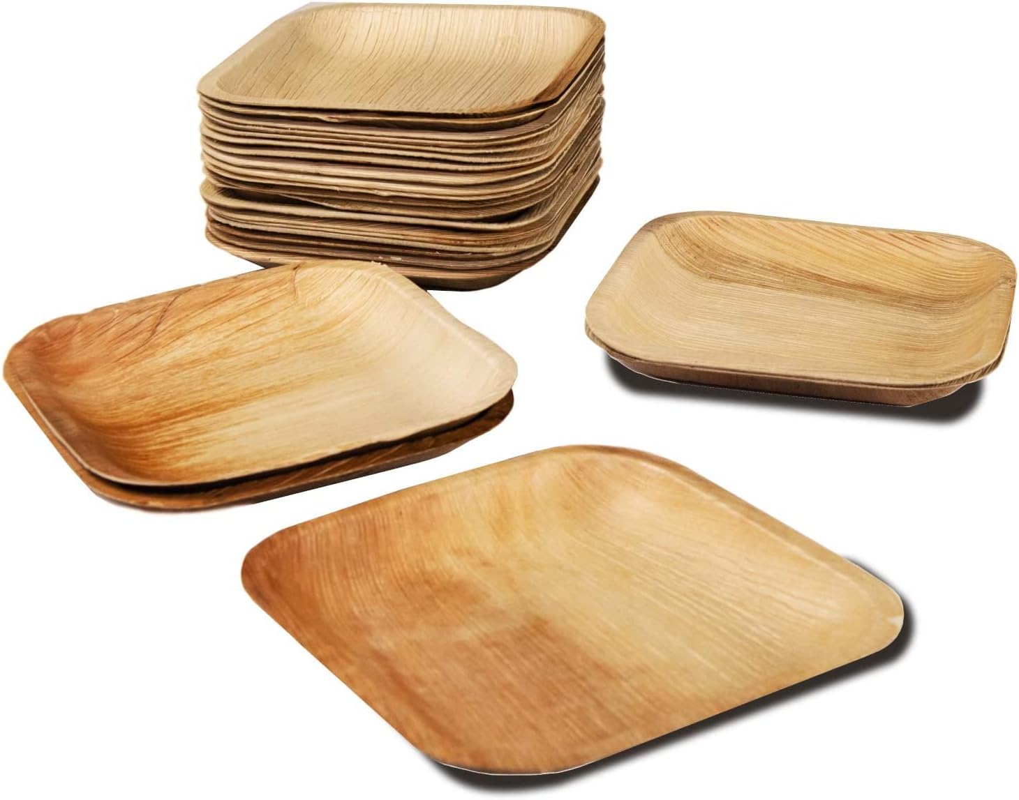 Assiette bois carrée bambou 24cm