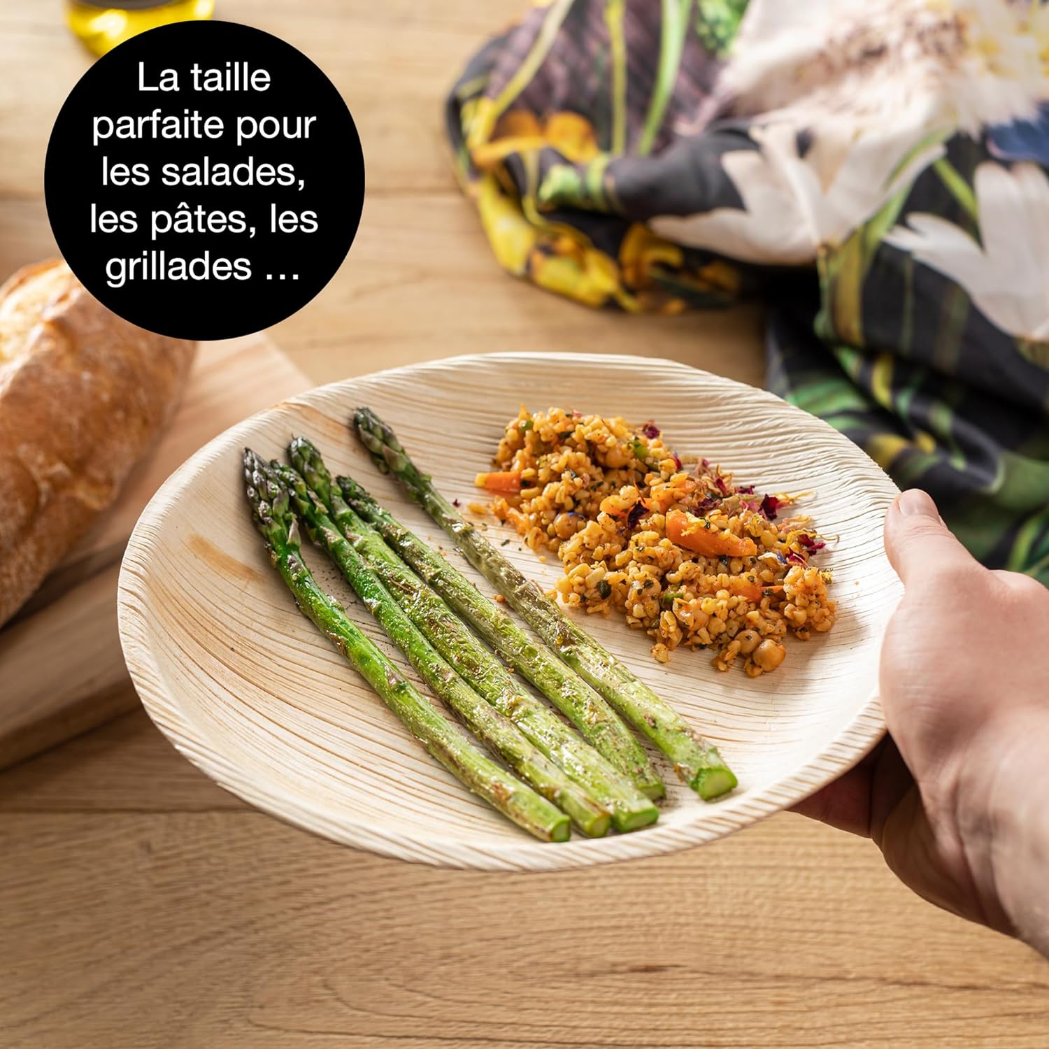 Assiette ronde bambou 23cm