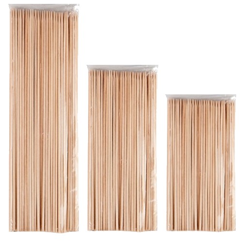 Piques brochettes bois 15,20 et 30cm naturel bambou