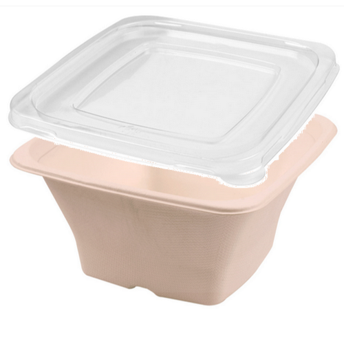 bol carré bionic 1,2l 18x18x9cm naturel bagasse