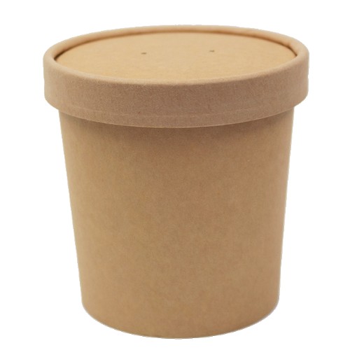 Pot carton a soupe 450ml avec couvercle carton