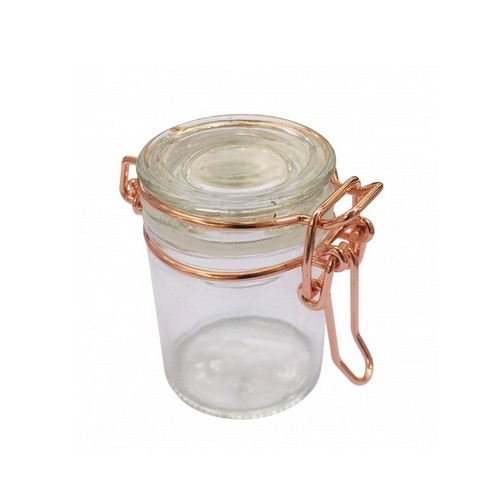 Petit pot a confiture verre fer rose gold