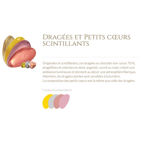 Petits cœurs et Suprême chocolat scintillants