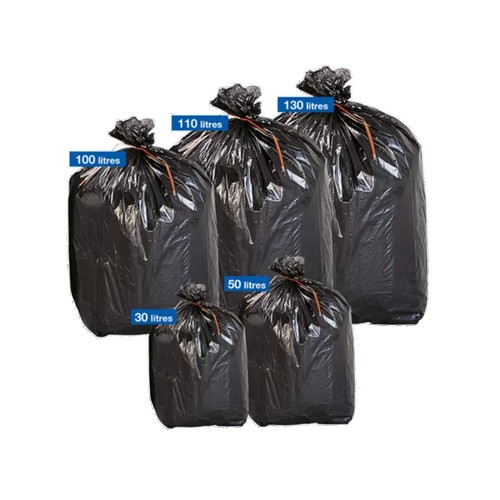 rouleaux de sacs poubelles noirs