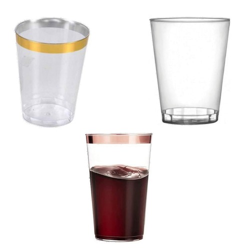 Verres en cristal liseré or/rose gold/transp de 25cl