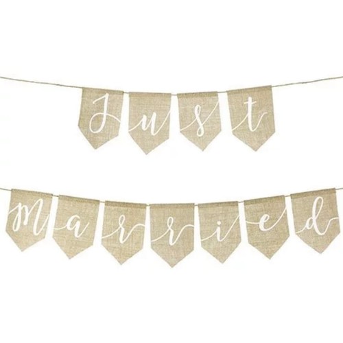 Guirlande Just Married en Jute