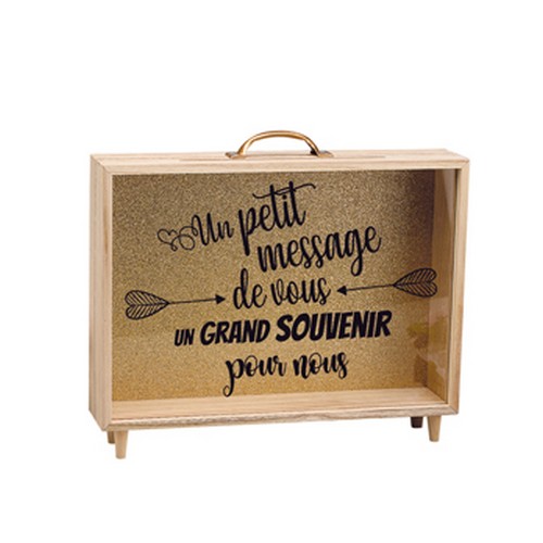 Boite "UN PETIT MESSAGE DE VOUS UN GRAND SOUVENIR POUR NOUS" 35x7,5Hx30,5cm