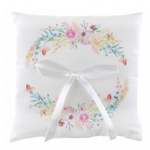 Coussin mariage fleuri 18x18 cm