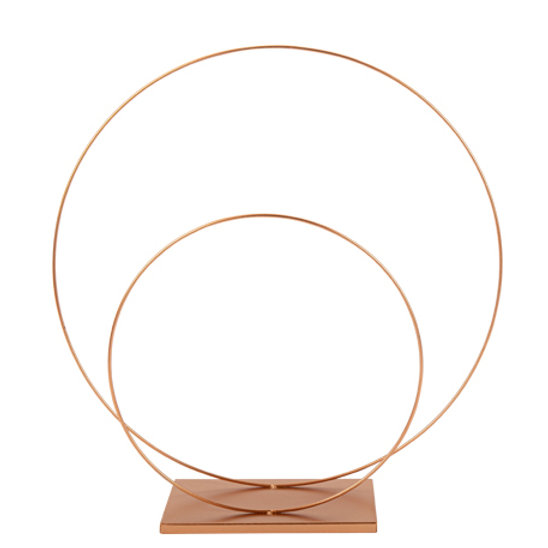 Double Cercle sur Socle en Métal Rose Gold