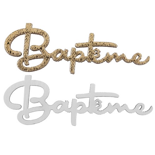 Décorations à Parsemer “Baptême” en Bois 6x2cm par 10