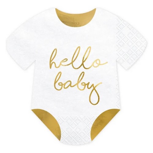 Serviettes de table Body - Hello Baby 16x16cm par 20